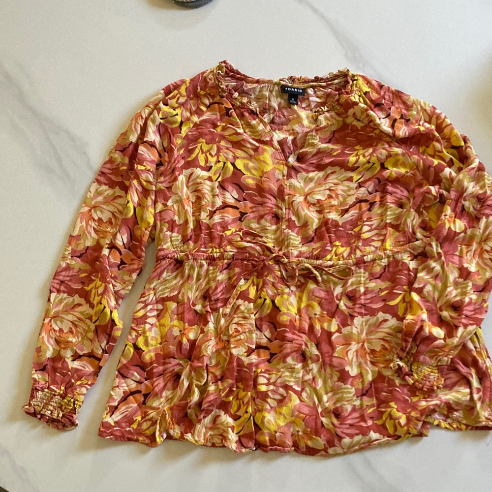 Torrid Multicolor Floral Blouse